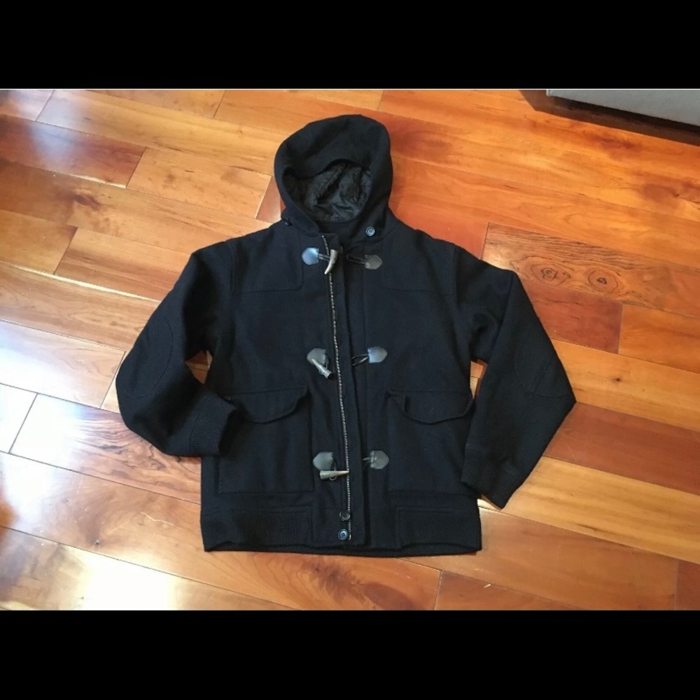 Men's Maiden Noir hooded Wool Winter Coat Size L